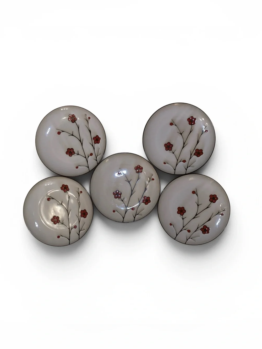 JESSICA MCCLINTOCK PFALTZGRAFF STUDIO Aster Red Flower Dinner Plates Set of 5
